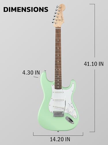 Stratocaster Electric Guitar Bundle with Amplifier, Gig Bag, Strap, Cable, Picks, and DVD F102