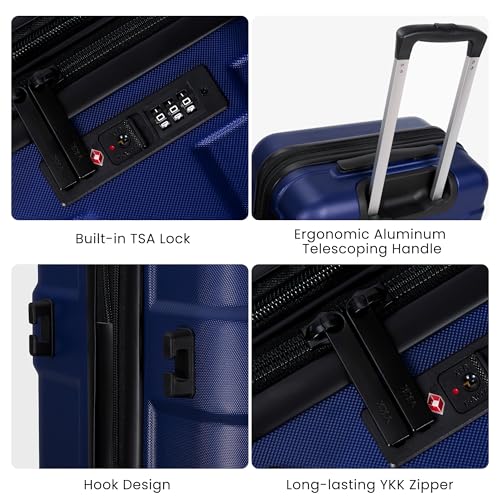 Hardside Carry-On Luggage 22x14x9 with Spinner Wheels G556