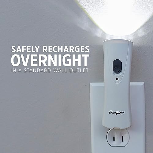LED Rechargeable Plug-in Flashlights for Emergency Survival Kits, White, 6 Count R55827