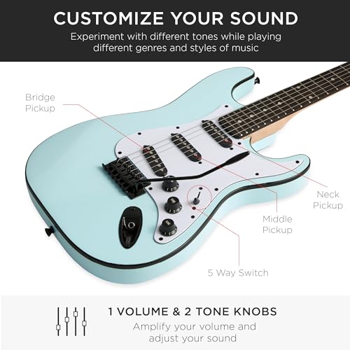 39in Full Size Beginner Electric Guitar Starter Kit with Case and Amp E13920