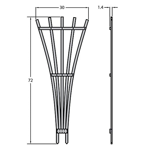 Traditional Fan Trellis, White Q1812