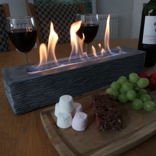 Large Rectangle Tabletop Fire Pit - Portable Bioethanol Fireplace for Indoor & Garden O466