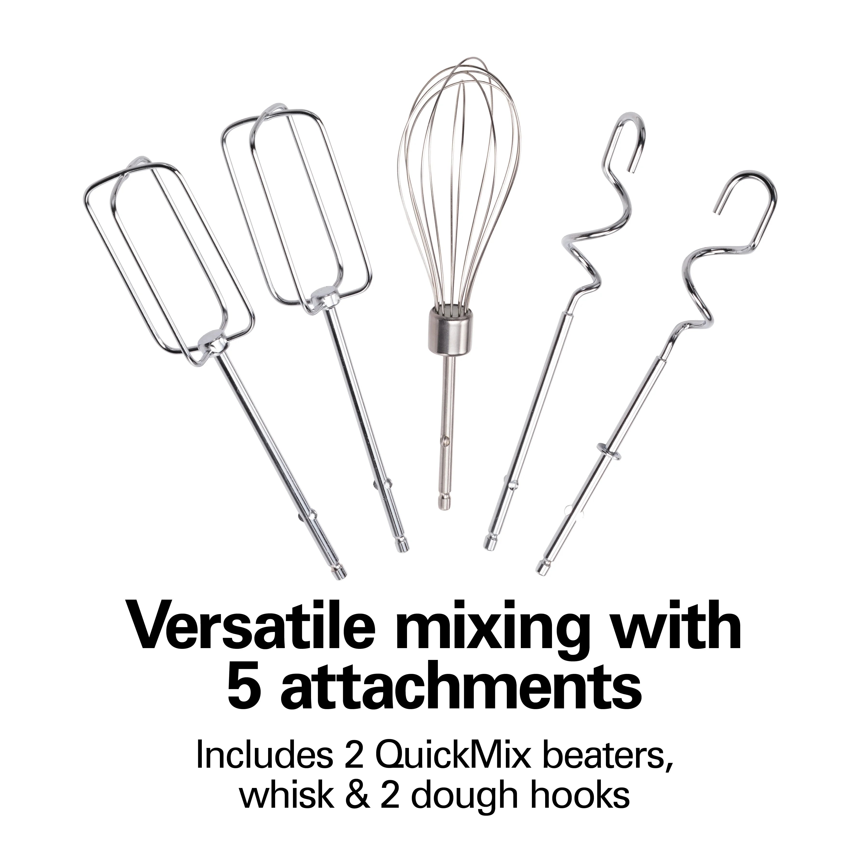 6 Speed Hand Mixer with Case and 5 Attachments, Stainless Steel F65078
