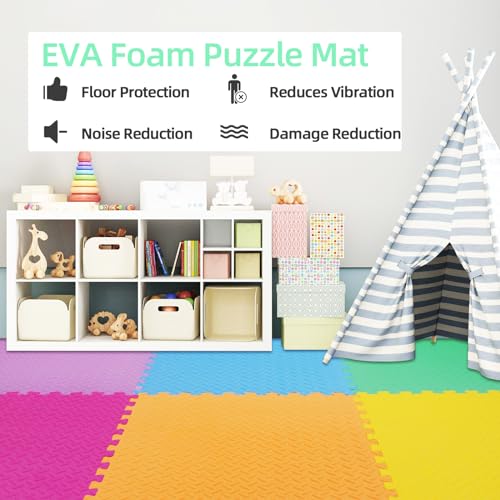 Puzzle Exercise Mat with EVA Foam Interlocking Tiles for MMA, Gymnastics and Home Gym H787