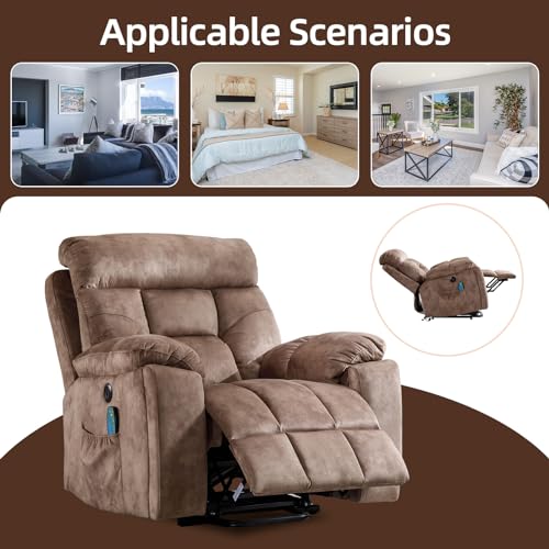Large Power Lift Recliner Chair with Massage and Heat for Elderly Big and Tall People W6159