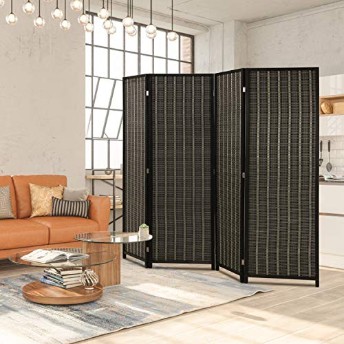 Bamboo Room Divider 6 Panel Folding Privacy Screen for Home H37149