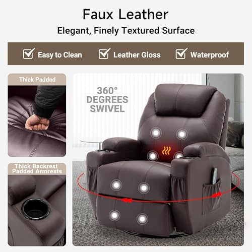 Rocking Recliner Chair with Massage and Heat for Adults H49678