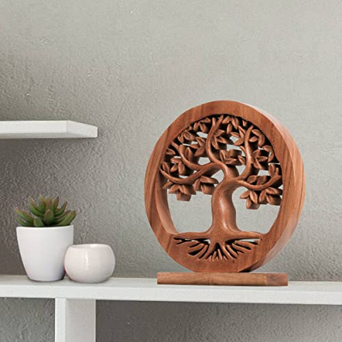 Handcrafted Solid Wood Tree of Life Sculpture for Home Decor G53072