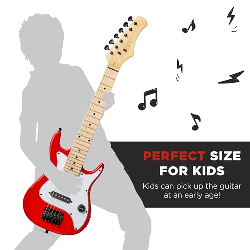 30in Kids Electric Guitar Beginner Starter Kit with Amplifier, Strap, Gig Bag, Picks J4176
