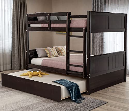 Twin Over Full Bunk Bed with Slide and Stairs for Kids I642