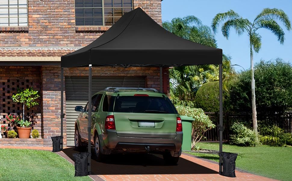 Heavy Duty Pop Up Canopy Tent 10x20 with Wheeled Carry Bag, White Q36763