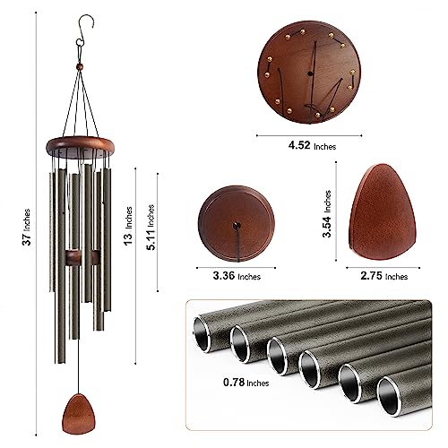 Large Aluminium Wind Chimes 37 Inches for Outdoor Garden Patio Decor T236054