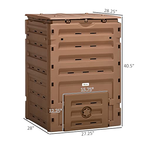 Garden Compost Bin, 120 Gallon, BPA Free, with Vents and Sliding Doors P101