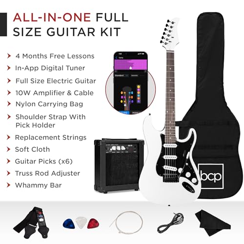 39in Full Size Beginner Electric Guitar Starter Kit with Case and Amp E13920