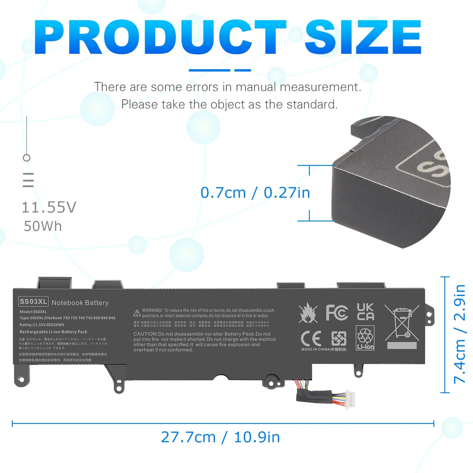 Battery for HP EliteBook 735 745 830 840 G6 Series C145660