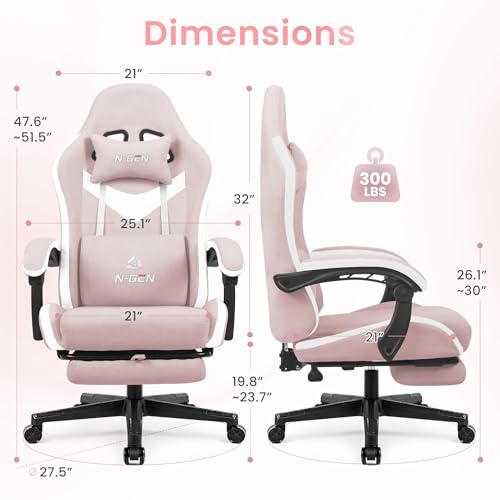 Gaming Chair with Footrest Lumbar Support High Back Recliner Ergonomic Leather L124