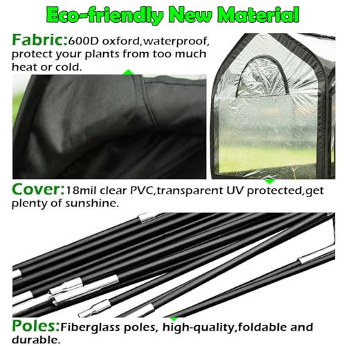 Mini Greenhouse for Outdoors, Portable Pop-up with Fiberglass Frame and Screen Window V280