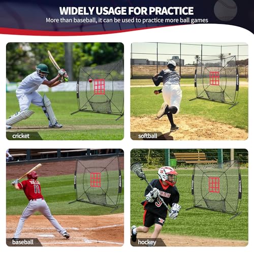 Baseball & Softball Practice Net with Bow Frame, Portable, with Batting Tee and Carry Bag B6660