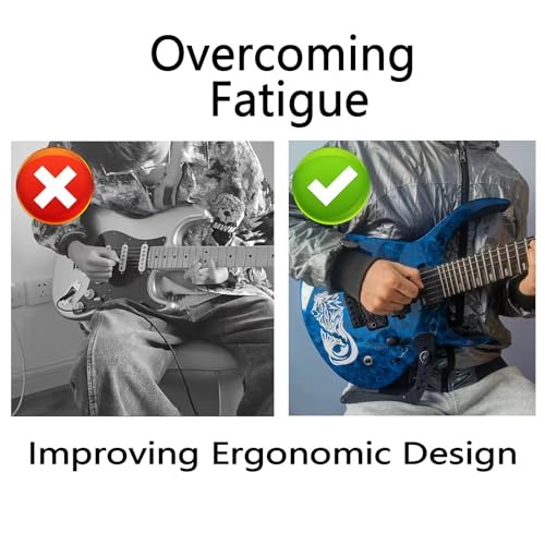Adjustable Electric Guitar Footrest, Ergonomic Black Rest M310516