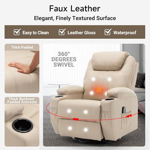 Rocking Recliner Chair with Massage and Heat for Adults H49678