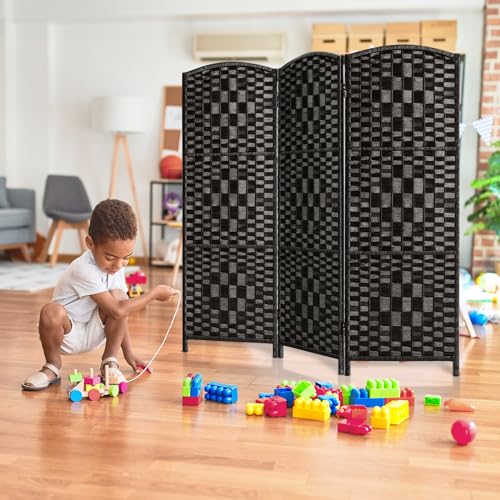 3 Panel Folding Room Divider, Dark Mocha Privacy Screen K453