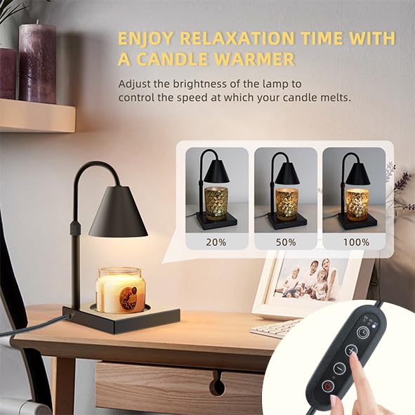 Dimmable Metal Candle Warmer Lamp, Height Adjustable for Large Jars T149
