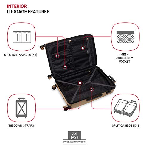 Expandable Hardside Luggage with Spinner Wheels and TSA Lock, Carry-On 19-Inch X51908