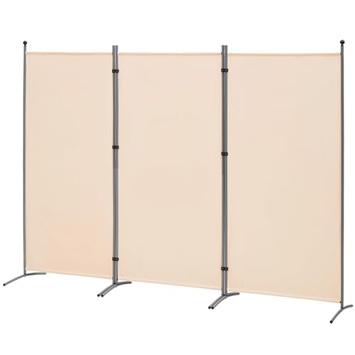 Spurgehom 3 Panel Room Divider Folding Partition Privacy Screens, Freestanding Fabric Room Panel Portable Room Partition Wall Dividers for Home Office Restaurant, 102" W X 71" H (Black)