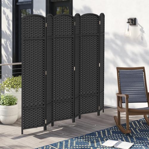 4 Panel Room Divider Screen 5.6 Ft Tall Folding Privacy Partition H959002