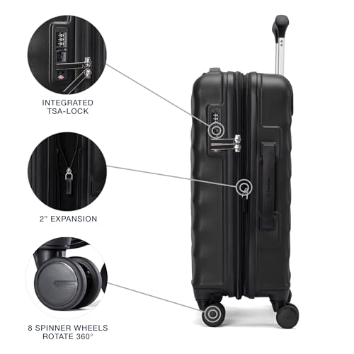 Hardside Expandable Carry-On Luggage with 8 Spinner Wheels and TSA Lock Q7052