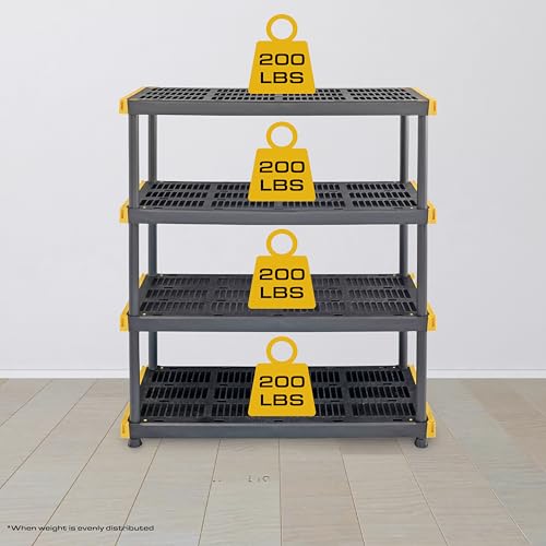 5-Tier Heavy Duty Plastic Storage Shelving Unit, 200lbs per Shelf, Indoor Outdoor L93051