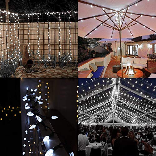 C9 Christmas Lights Cool White 16FT 25 LED Outdoor Connectable U834612