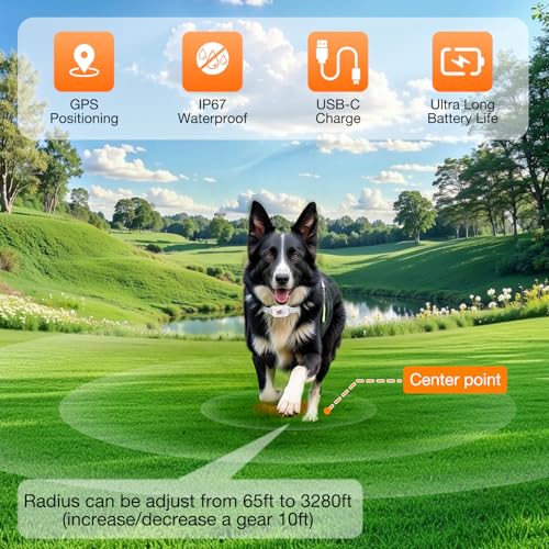 Wireless Dog Fence & Training Collar with GPS Geo-Fence, 3 Correction Modes, 7-Day Battery P120769