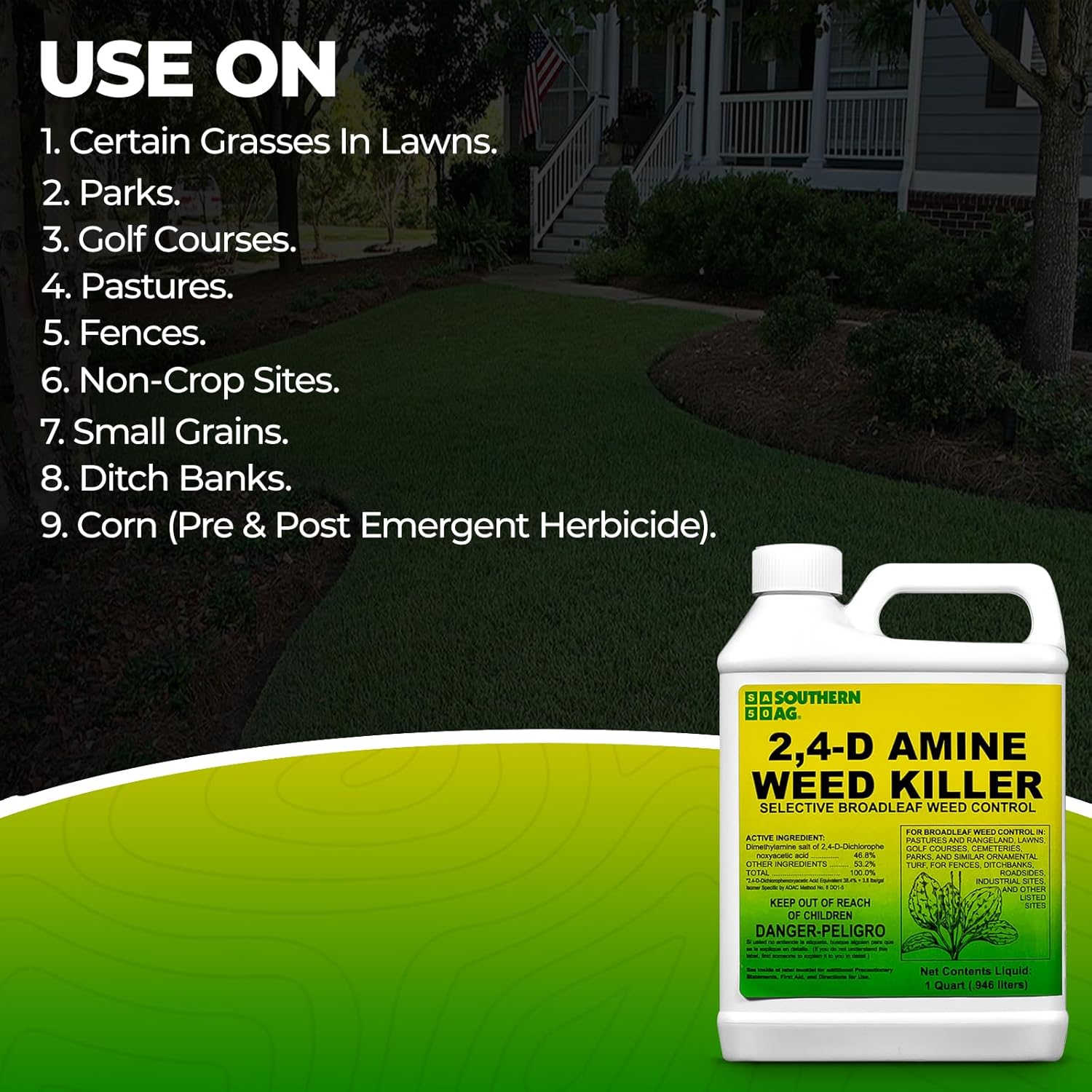 Heavy Duty Weed Killer Concentrate for Lawns, 1 Qt 2-Pack T49150