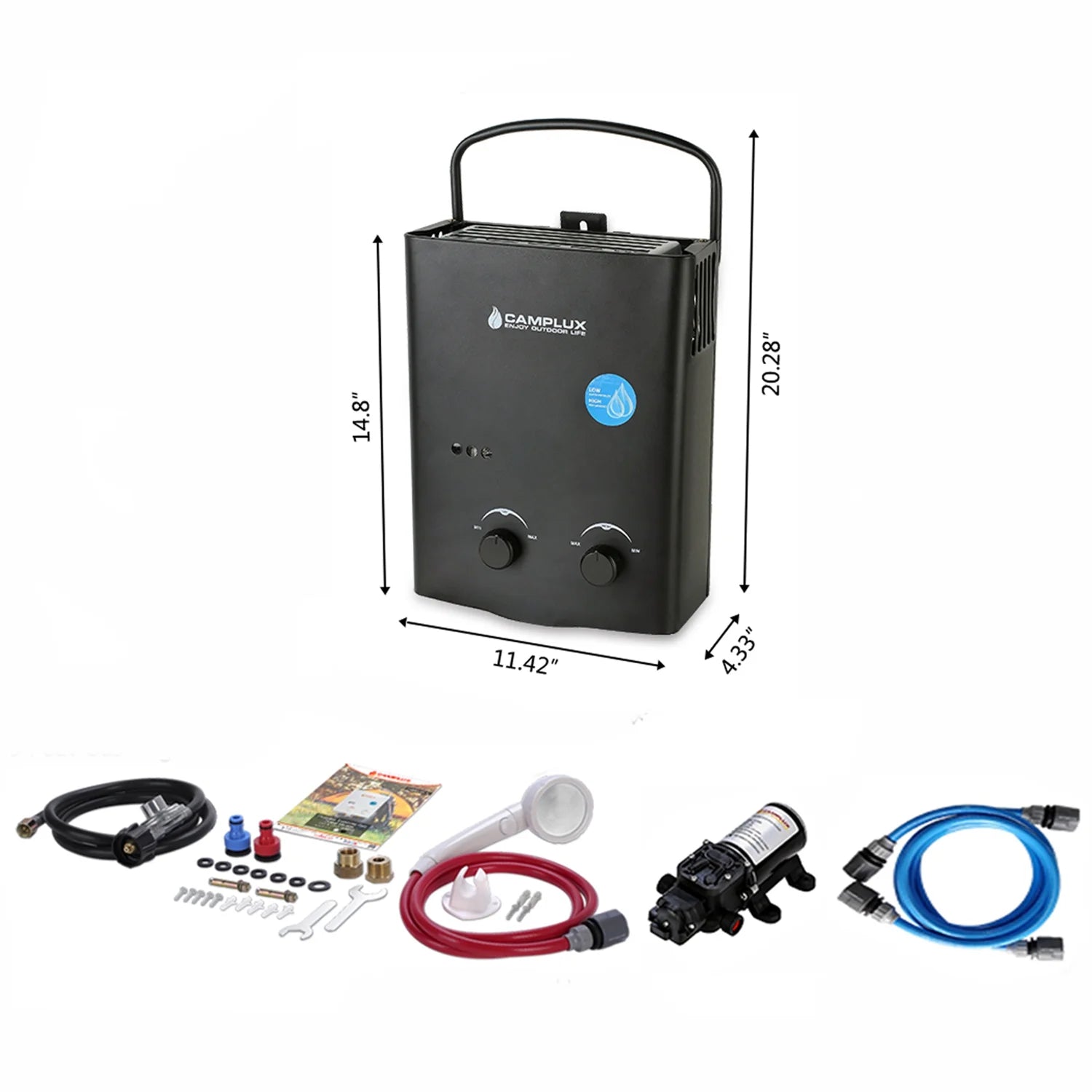 Outdoor Portable Propane Tankless Water Heater with Pump G45406