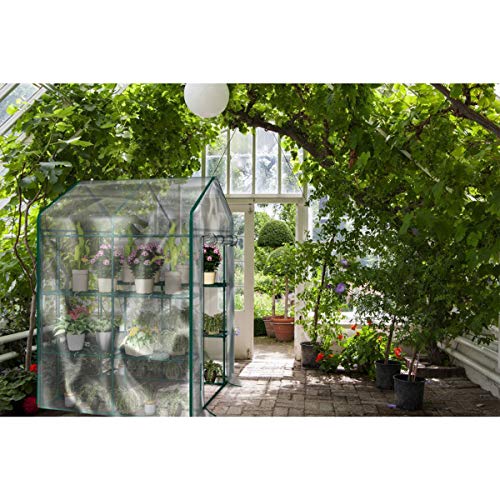 4 Tier Mini Greenhouse with Locking Wheels and PVC Cover G459030