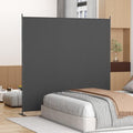 8-Panel 6 ft Tall Indoor Folding Room Divider, Portable Privacy Screen, Freestanding Partition, Dark Grey G253901