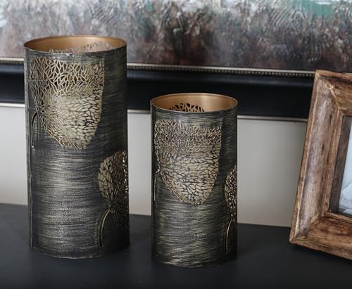 Eclectic Metal Hurricane Candle Decorative Lantern, 3 Count N481