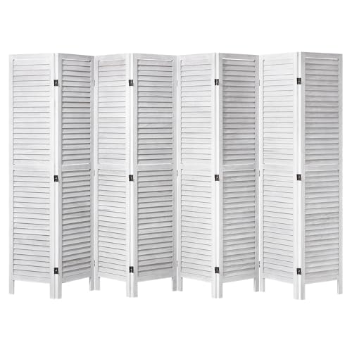 4 Panel Folding Wood Room Divider, 66.9 Inch Tall Privacy Screen I263