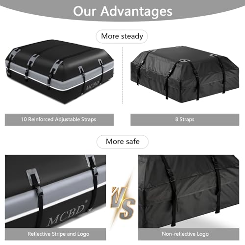 Soft-Shell Waterproof Rooftop Cargo Carrier, 21 Cubic Feet, with Straps and Storage Bag I12135