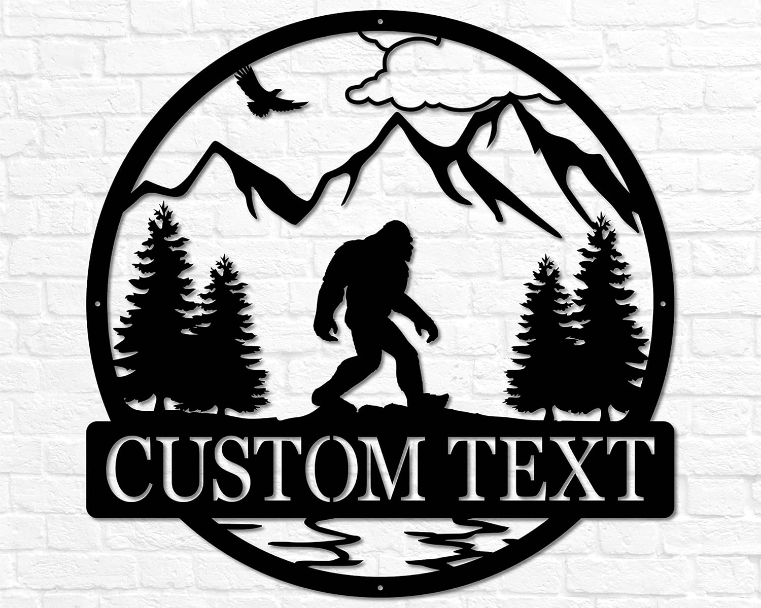 Outdoor Metal Sign Bigfoot Yard Decor J7348
