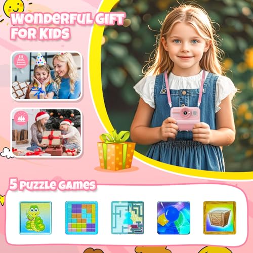 Kids Instant Print Camera 1080P HD with 3 Rolls Paper & 32GB Card U8422