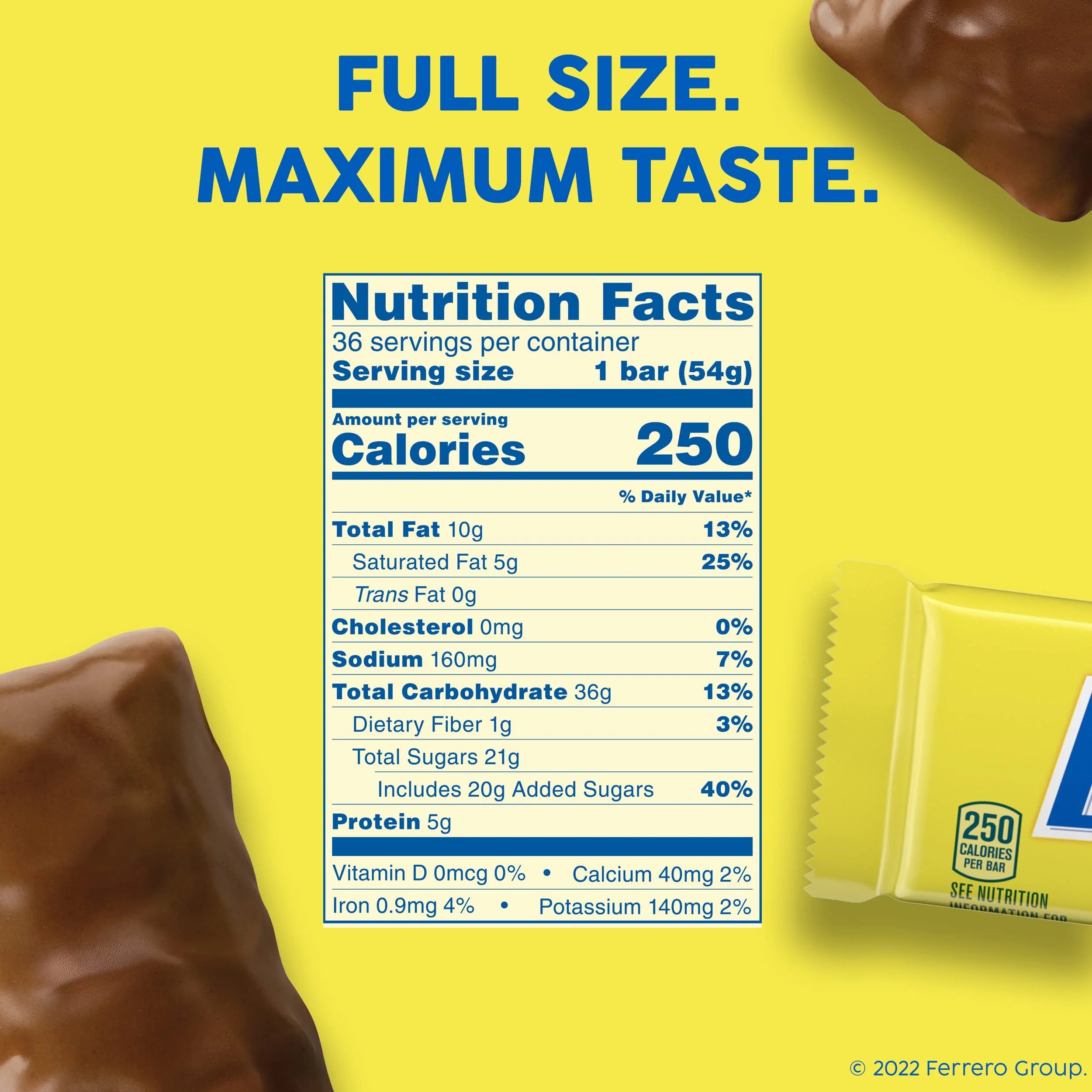 Chocolatey Peanut-Buttery Candy Bars, Individually Wrapped, 1.9 oz (24 Count) Z338343