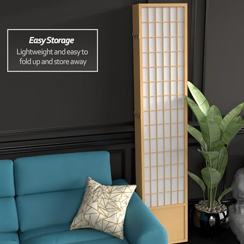 7 ft. Tall Window Pane Shoji Screen Room Divider, 3 Panels, White S15216