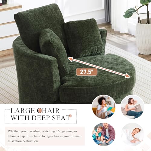 Round Swivel Barrel Chair with Ottoman for Living Room Bedroom G375183