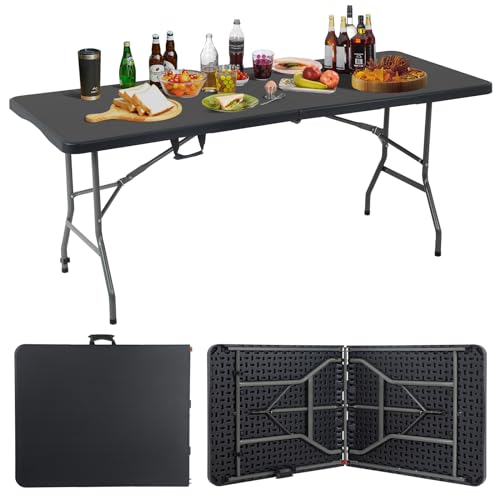 Folding Table 6 Foot Indoor Outdoor Heavy Duty Portable White A336496
