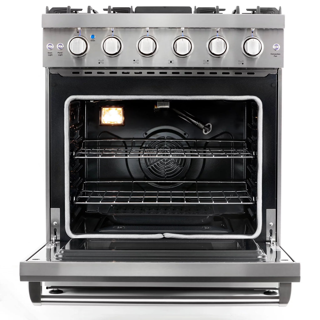 2 Piece Kitchen Appliance Package with 30" Gas Range & French Door Refrigerator G9093