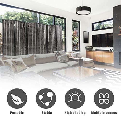 Bamboo Room Divider 6 Panel Folding Privacy Screen for Home H37149