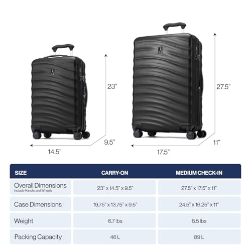 Hardside Expandable Carry-On Luggage with 8 Spinner Wheels and TSA Lock Q7052