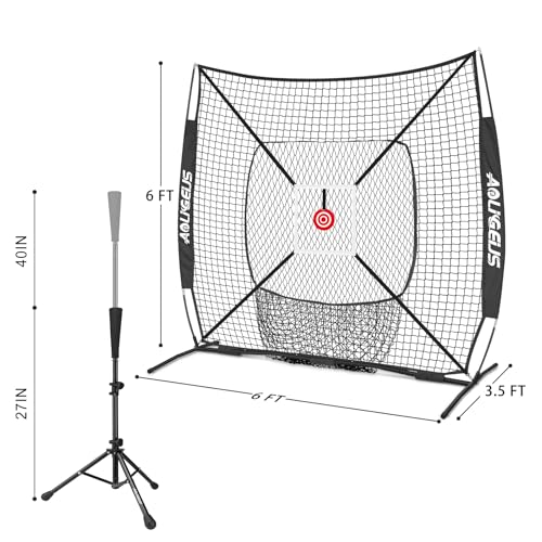 Baseball Softball Practice Net with Batting Tee and Strike Zone Target O4170